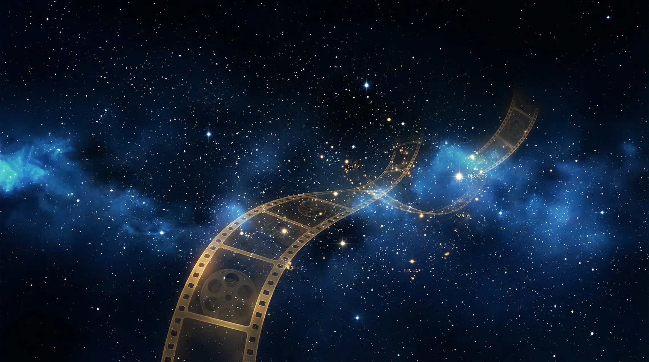 黄色仓库 全球首映星空时间轴背景