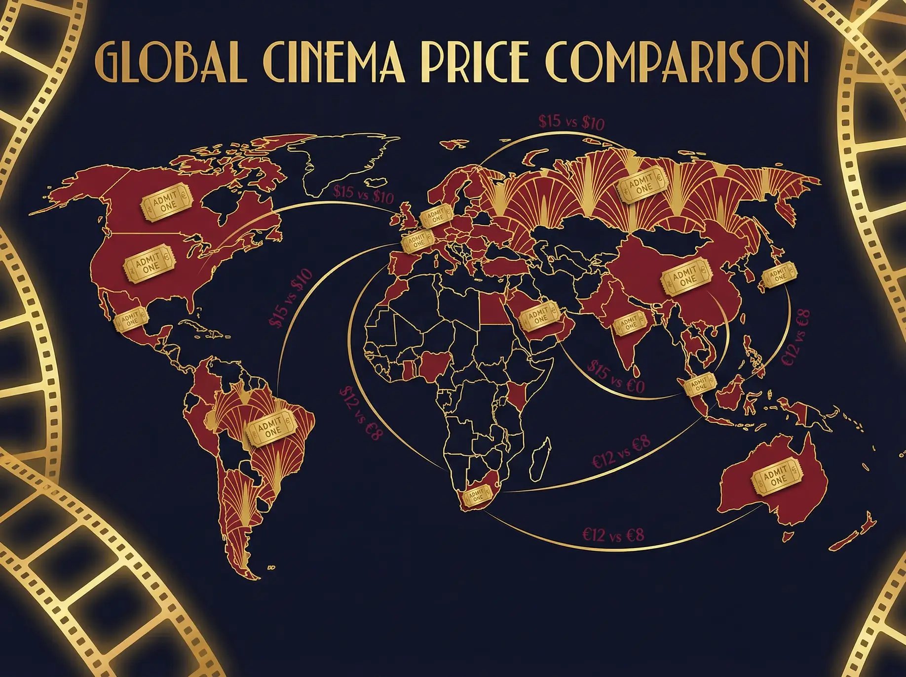 黄色仓库 全球电影票价比较地图